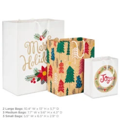 Hallmark Assorted Holiday Merry 8-Pack Small, Medium And Large Christmas Gift Bags -Hallma Stuffed Animals Shop Assorted Small Large Holiday Prints Christmas Gift Bags 5XGB1412 03