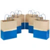 Hallmark 13" Blue And Kraft Paper 6-Pack Gift Bag -Hallma Stuffed Animals Shop Blue and Kraft Paper 6Pack Large Gift Bags 5EGB6399 01