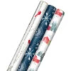 Hallmark Winter Wonder 3-Pack Christmas Wrapping Paper Assortment, 120 Sq. Ft. -Hallma Stuffed Animals Shop Cardinals Snowflakes and Village Gift Wrap Pack 5JXW1075 01
