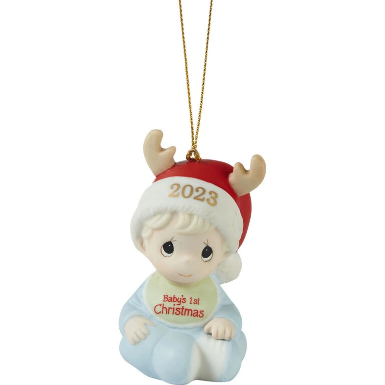 Precious Moments Baby's First Christmas Boy 2023 Ornament, 3" 3 Precious Moments Baby's First Christmas Boy 2023 Ornament, 3"