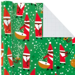 Hallmark Santa Fun 3-Pack Christmas Wrapping Paper Assortment, 120 Sq. Ft. -Hallma Stuffed Animals Shop Santa Fun Hallmark Mahogany Christmas Wrapping Paper 5JXW1037 06