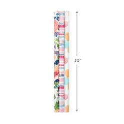 Hallmark Watercolor Tones 3-Pack Reversible Wrapping Paper, 75 Sq. Ft. Total -Hallma Stuffed Animals Shop Watercolor Tones 3Pack Reversible Wrapping Paper 5EWR6405 03