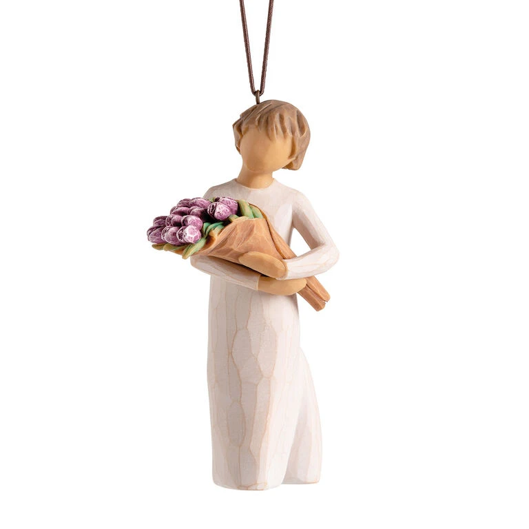 Willow Tree Surprise Tulip Bouquet Figurine Ornament, 4" H 3 Willow Tree Surprise Tulip Bouquet Figurine Ornament, 4" H